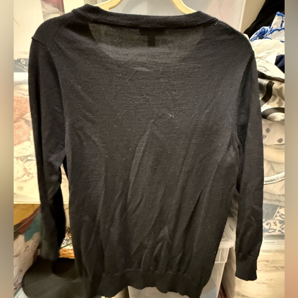 J. Crew Black Merino Wool Crew Neck Sweater - Picture 3 of 3